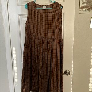 Son de Flor snicker dress brown check
